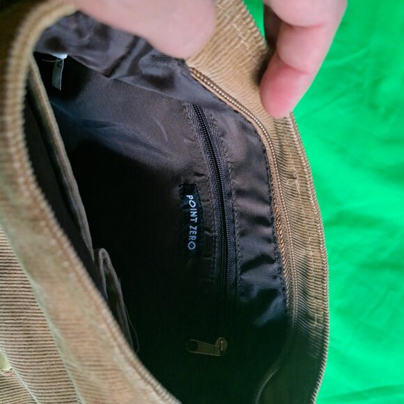 Corduroy purse with flower embroidery - Picture 3 of 6